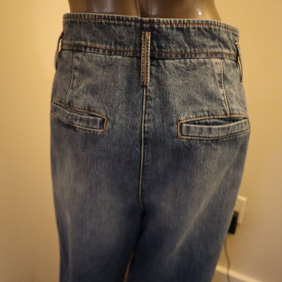 Brunello Cucinelli Relaxed Jeans Monili Loop Wide Leg Denim Size 6 USA 42 IT - Picture 6 of 8